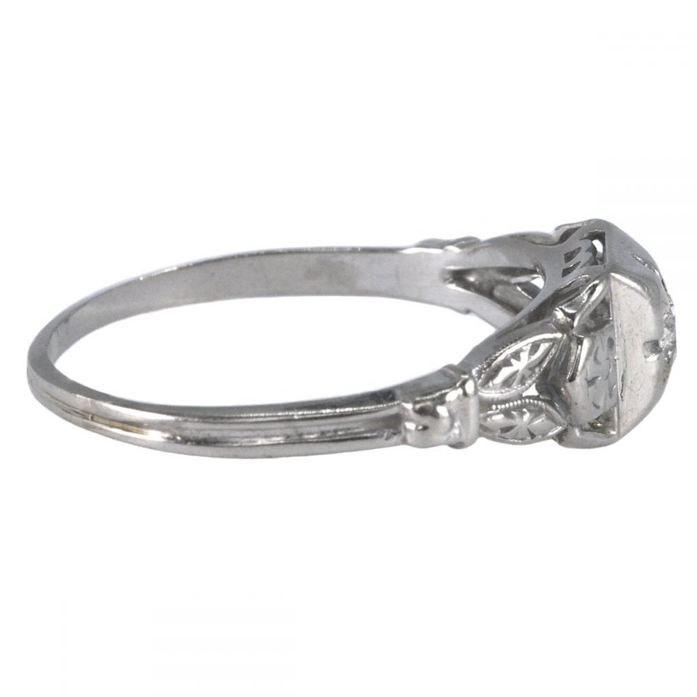 Art Deco 14ct White Gold, Diamond Ring
