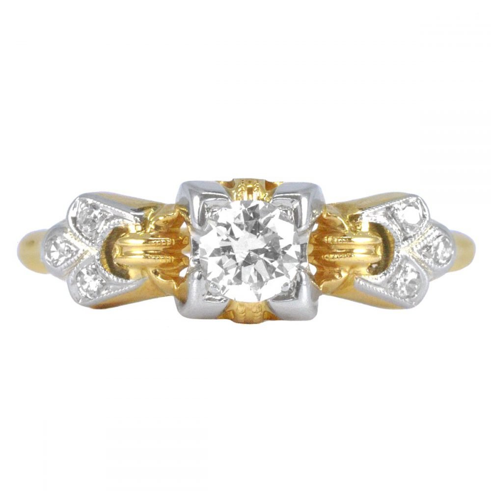 Art Deco 14ct Gold, Diamond Ring