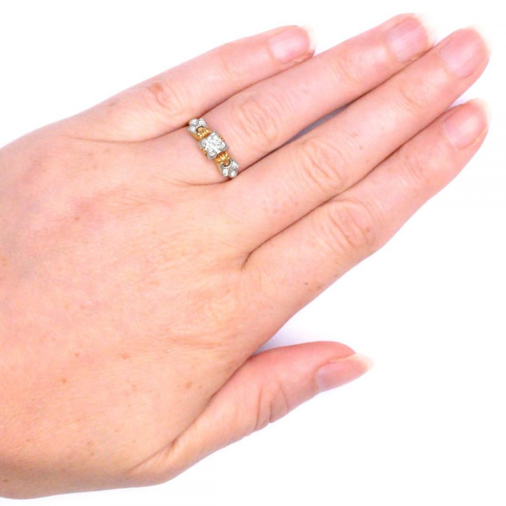 Art Deco 14ct Gold, Diamond Ring