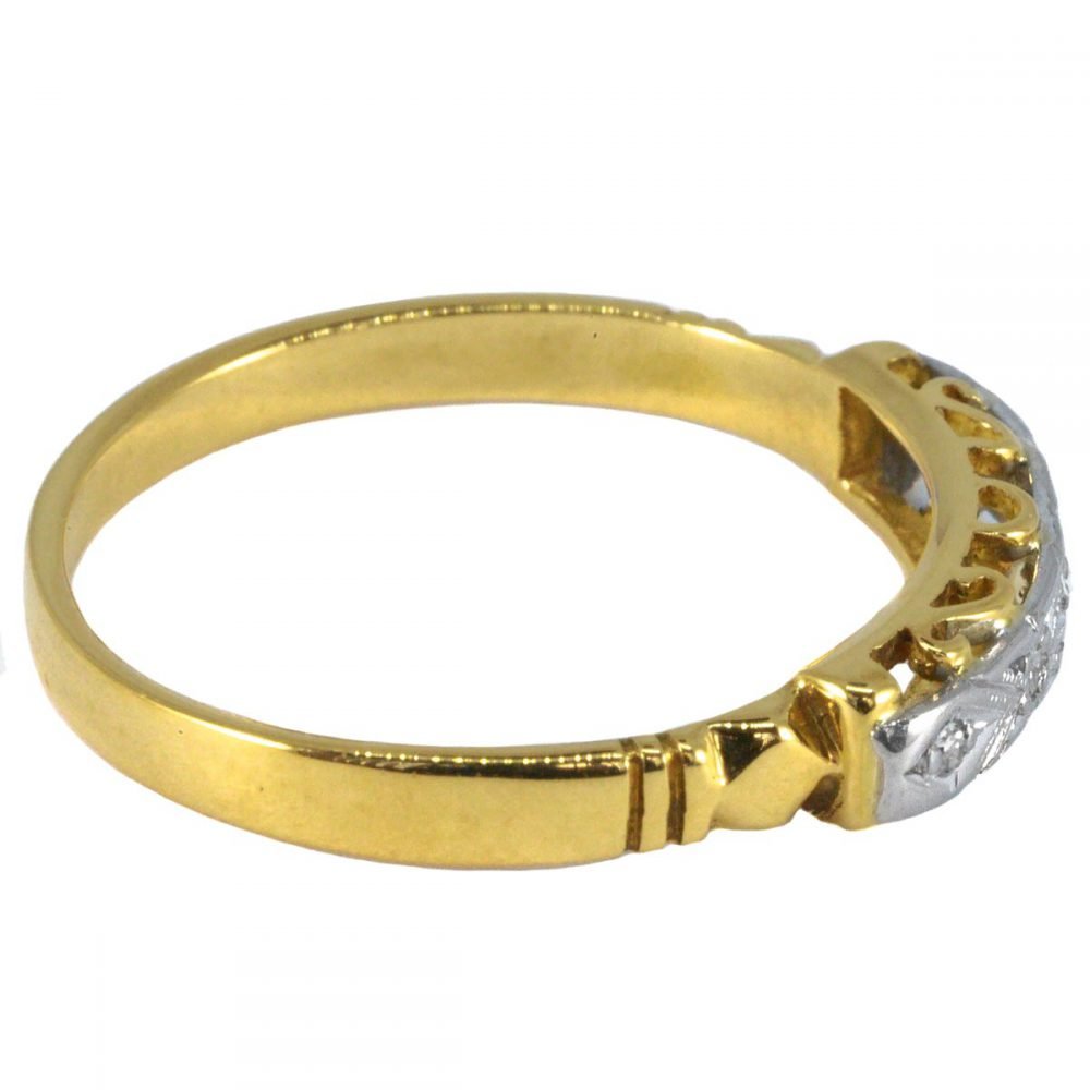 Art Deco 18ct Gold & Platinum, Diamond-Set Band