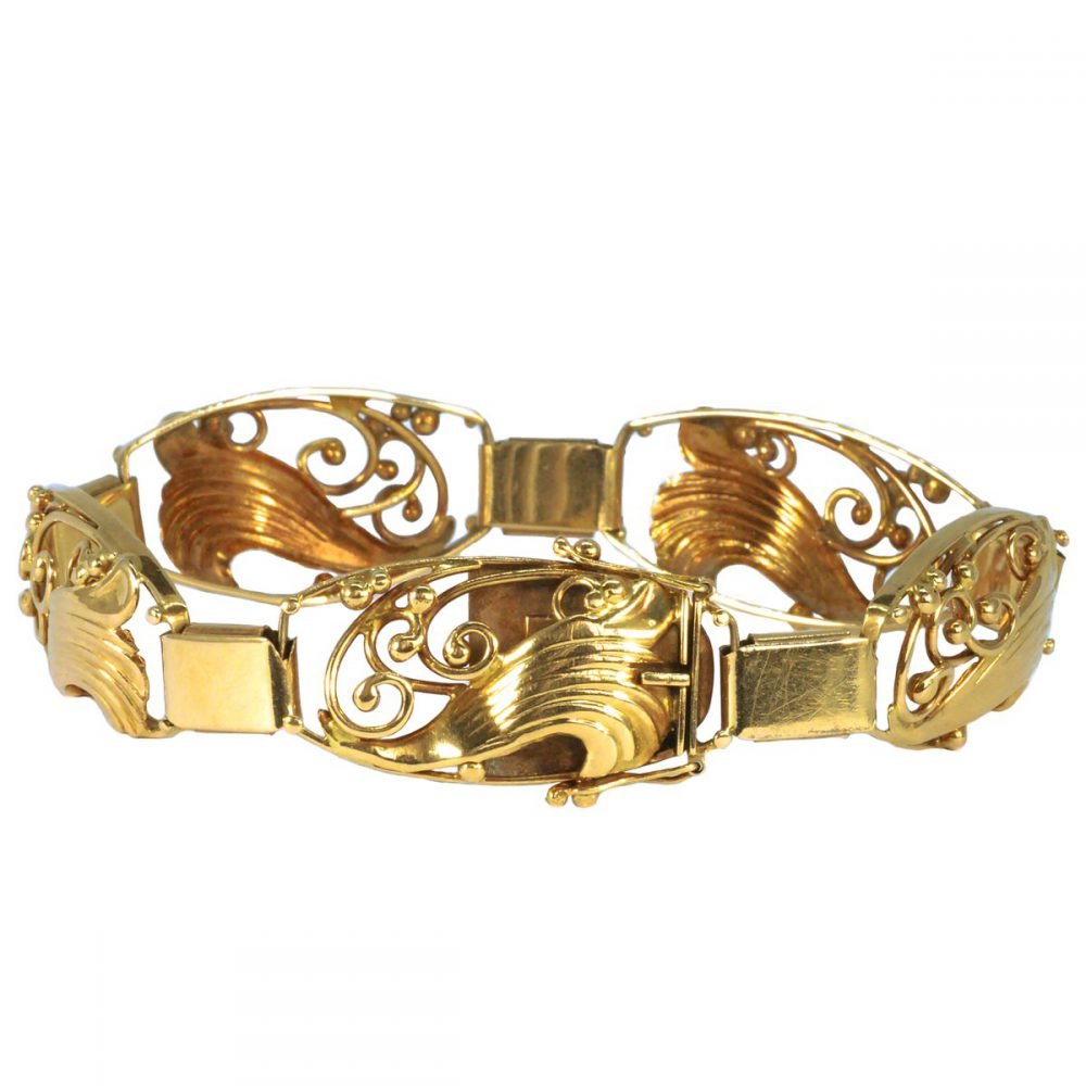 Art Nouveau 14ct Gold Bracelet