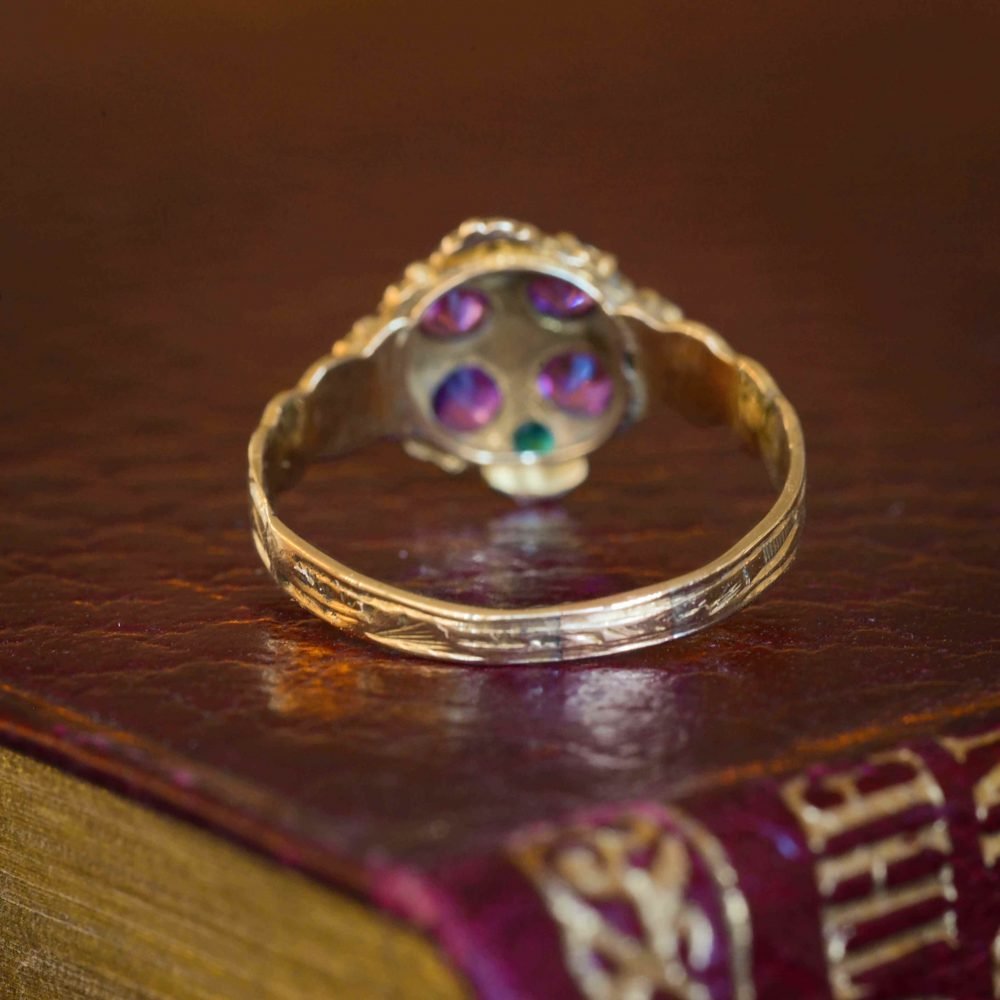 Antique Victorian 9ct Gold, Paste Cluster Ring - Image 4