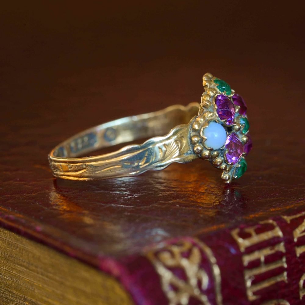 Antique Victorian 9ct Gold, Paste Cluster Ring - Image 3