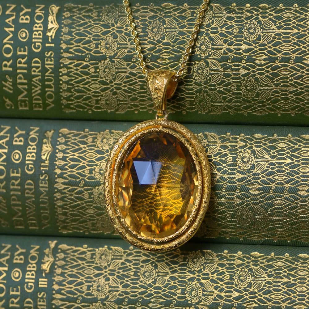 Late Victorian Citrine Pendant in 14ct Gold - Image 3