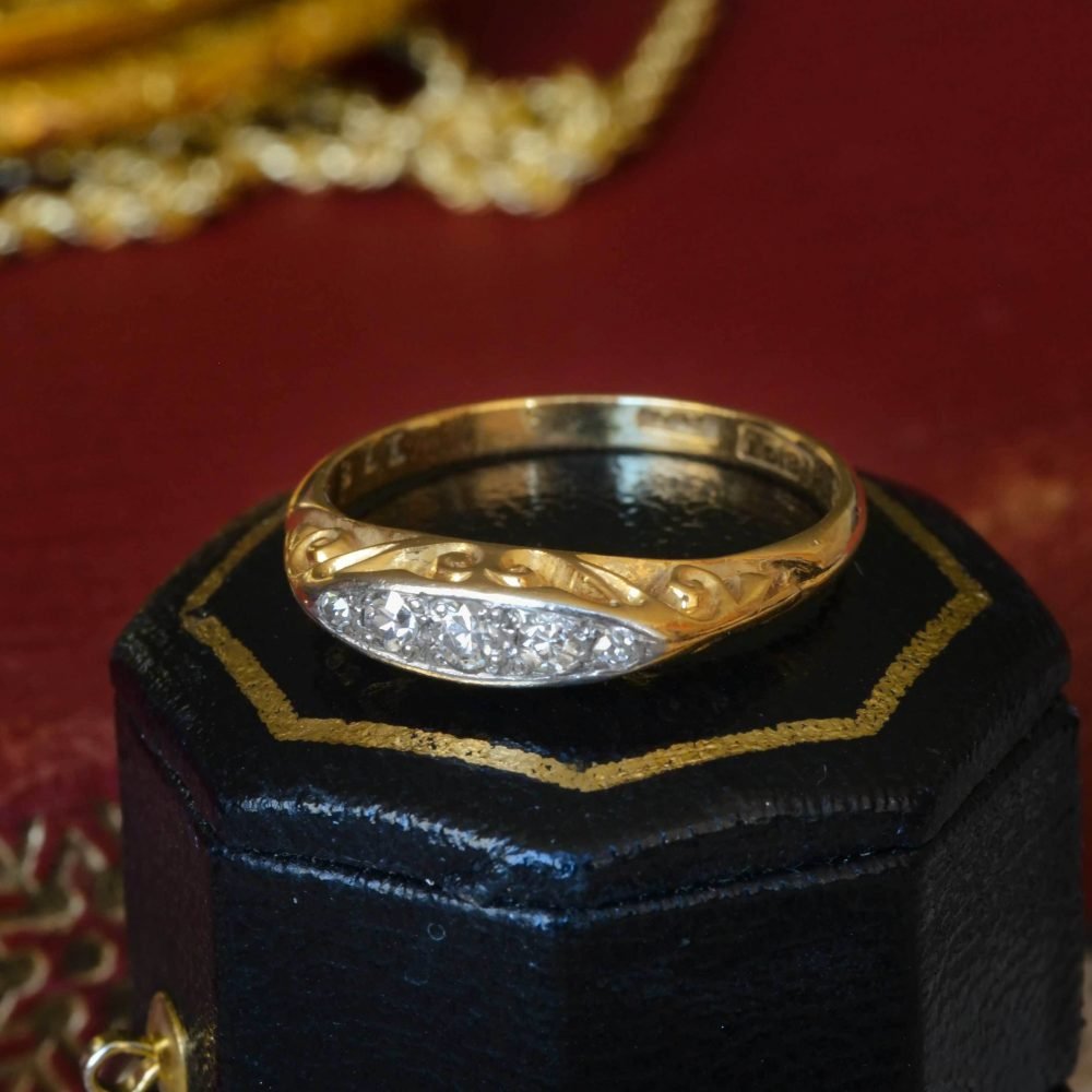 Edwardian 18ct Gold, Diamond Ring - Image 5