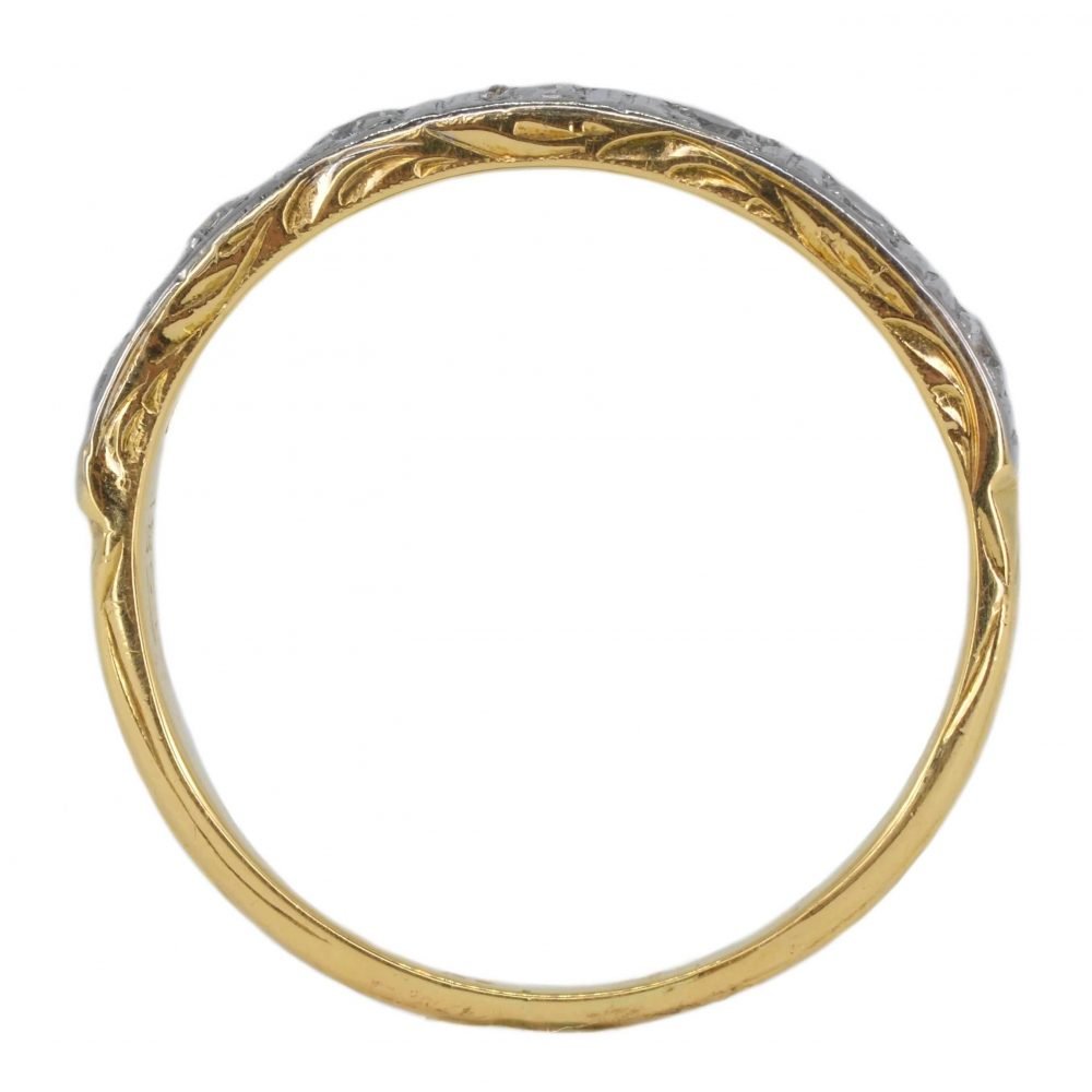 Art Deco 18ct Gold, Diamond Band Ring - Image 4