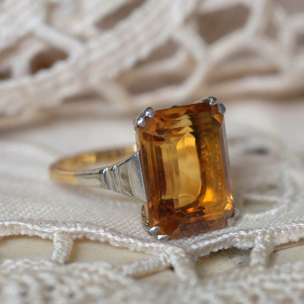 Art Deco 14ct Gold, Citrine Ring - Image 3