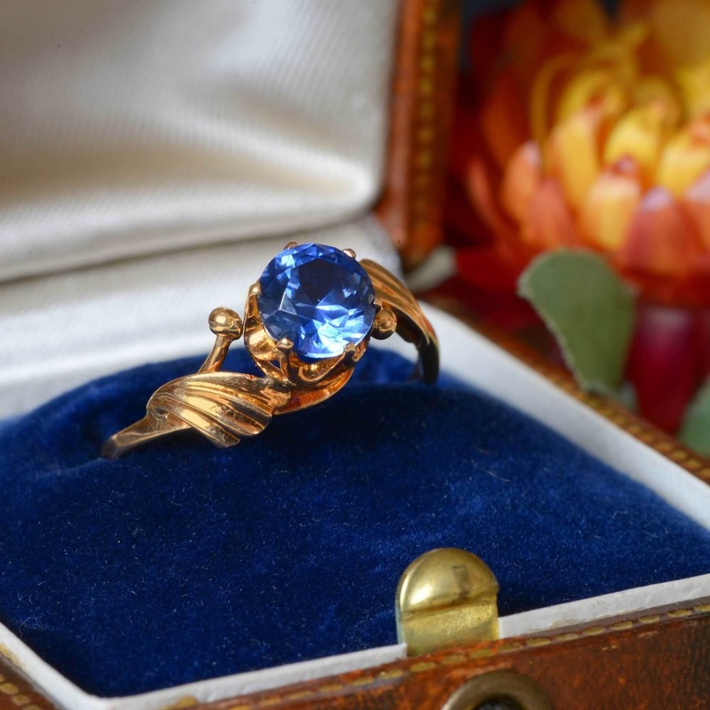 Vintage 14ct Rose Gold, Sapphire Ring - Image 3