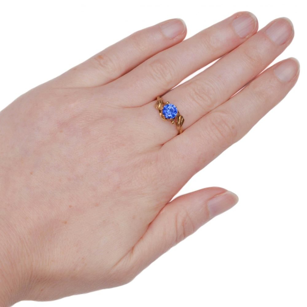 Vintage 14ct Rose Gold, Sapphire Ring - Image 7
