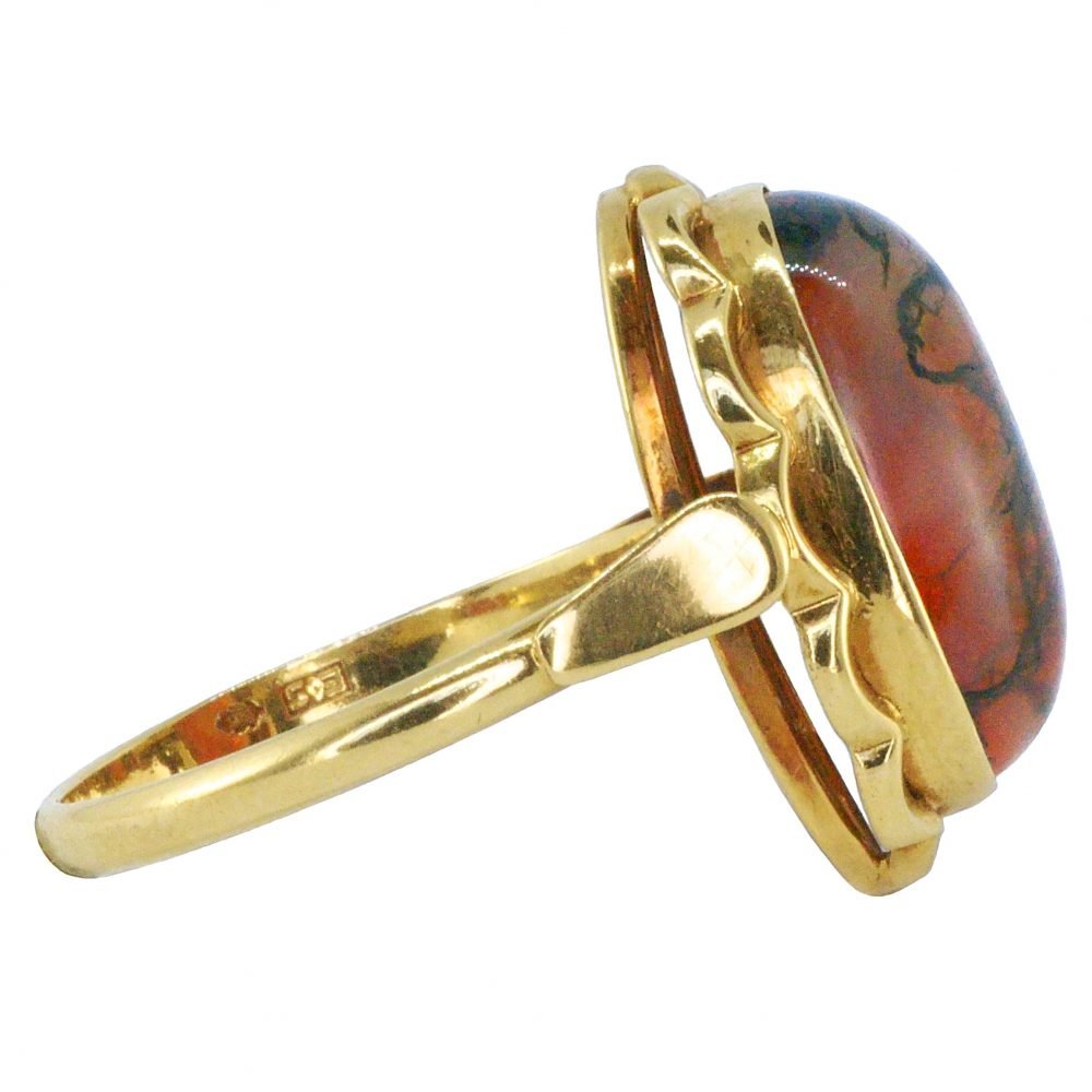 Vintage 14ct Gold, Moss Agate Ring - Image 5