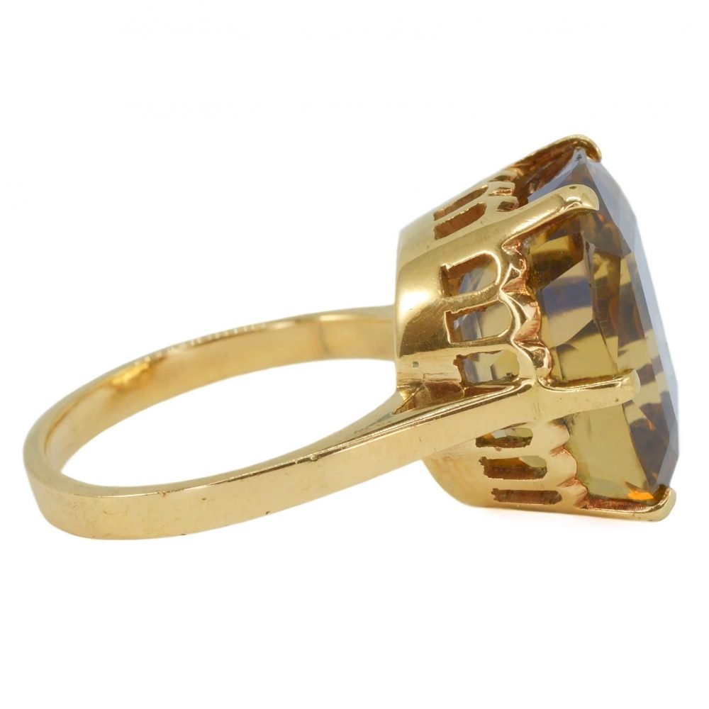 Vintage 9ct Gold, Citrine Cocktail Ring - Image 3