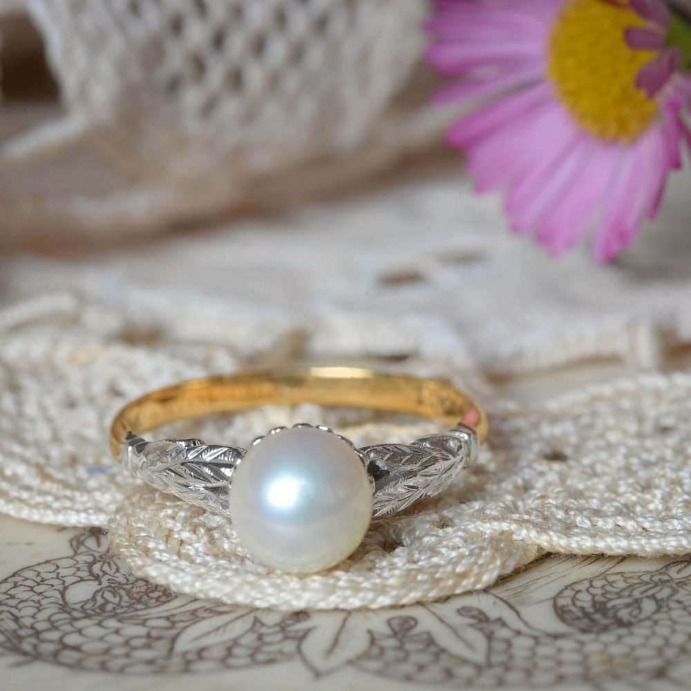 Vintage Mid-Century 9ct Gold, Pearl Ring - Image 5
