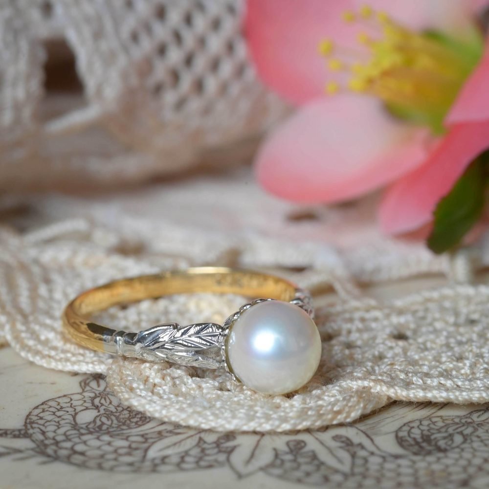 Vintage Mid-Century 9ct Gold, Pearl Ring - Image 4