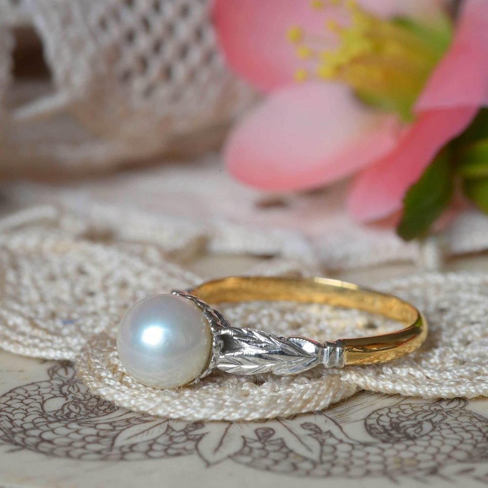 Vintage Mid-Century 9ct Gold, Pearl Ring - Image 3