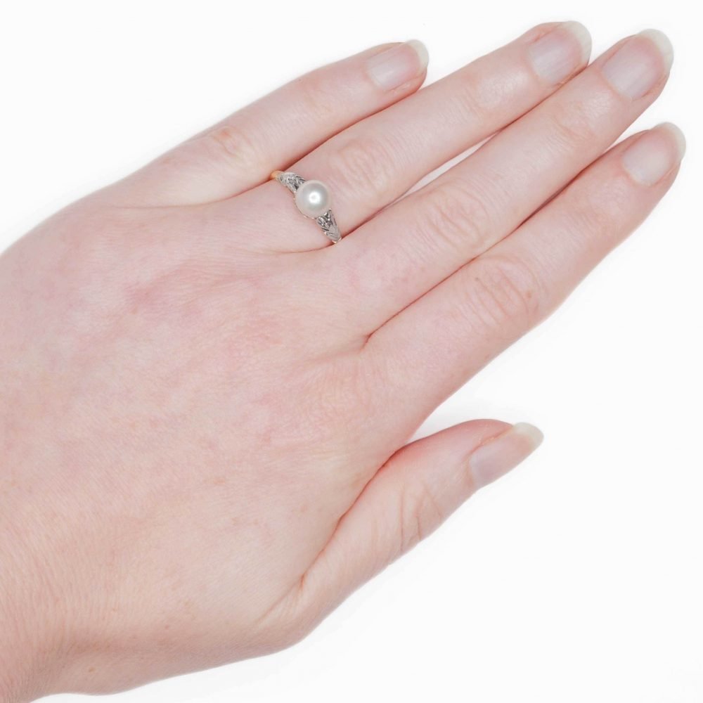 Vintage Mid-Century 9ct Gold, Pearl Ring - Image 6