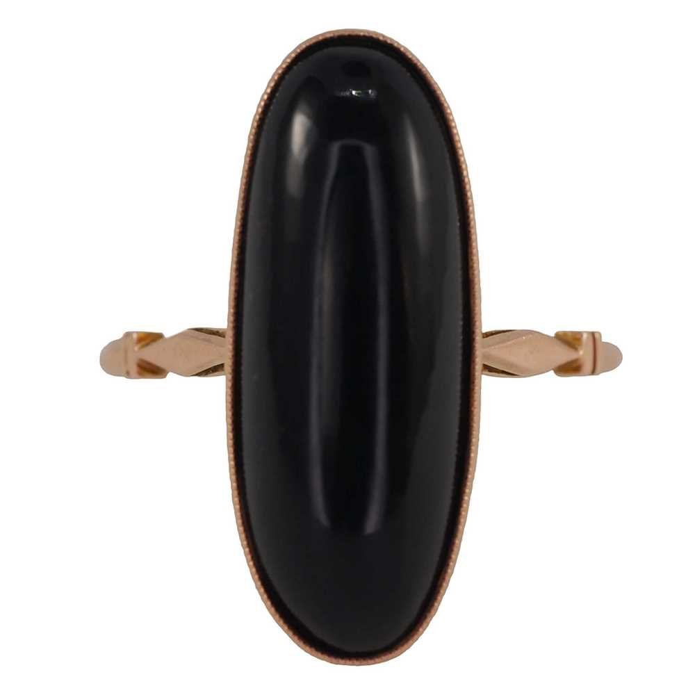 Vintage Australian 9ct Rose Gold, Onyx Ring