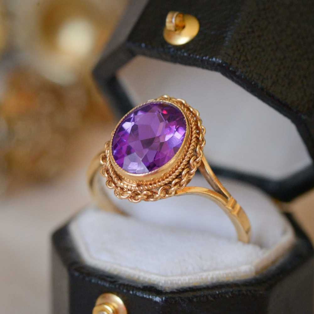 Vintage 9ct Gold Amethyst Ring