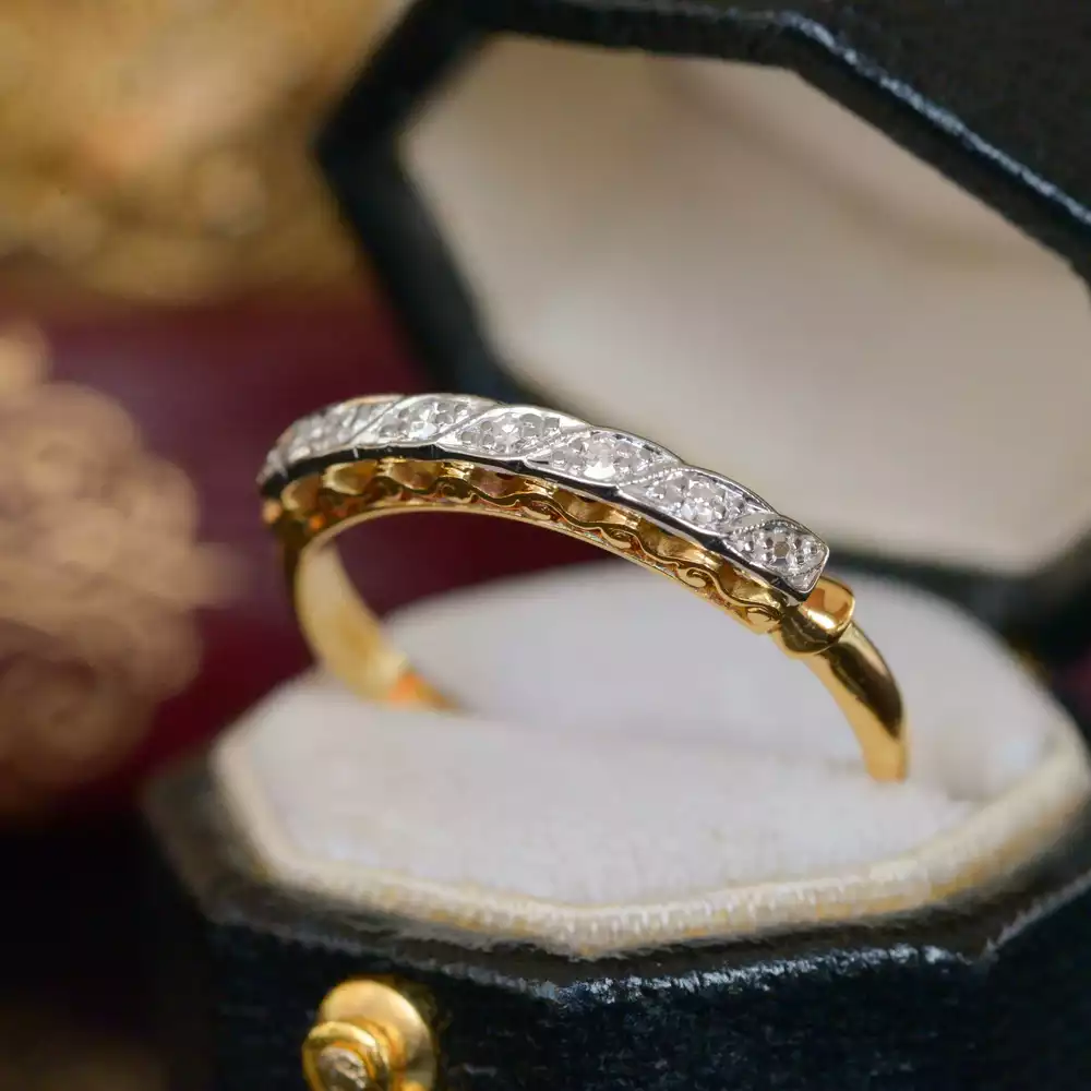 Vintage Diamond Band Ring in 18ct Two-Tone Gold