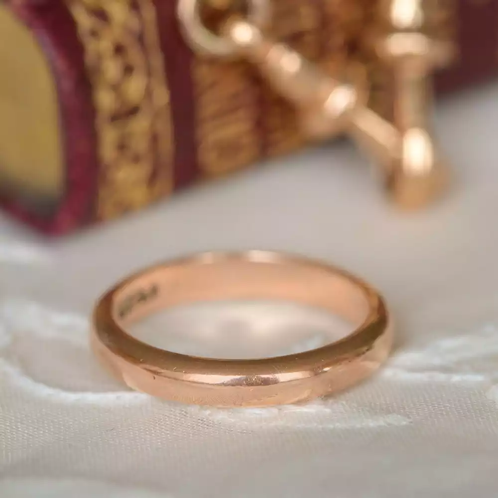 Vintage Rounded Band Ring in 9ct Rose Gold