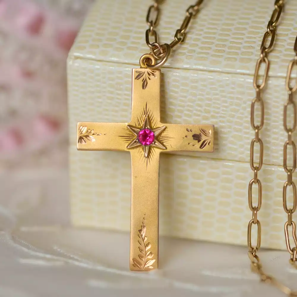 Antique Australian Cross Pendant in 9ct Gold