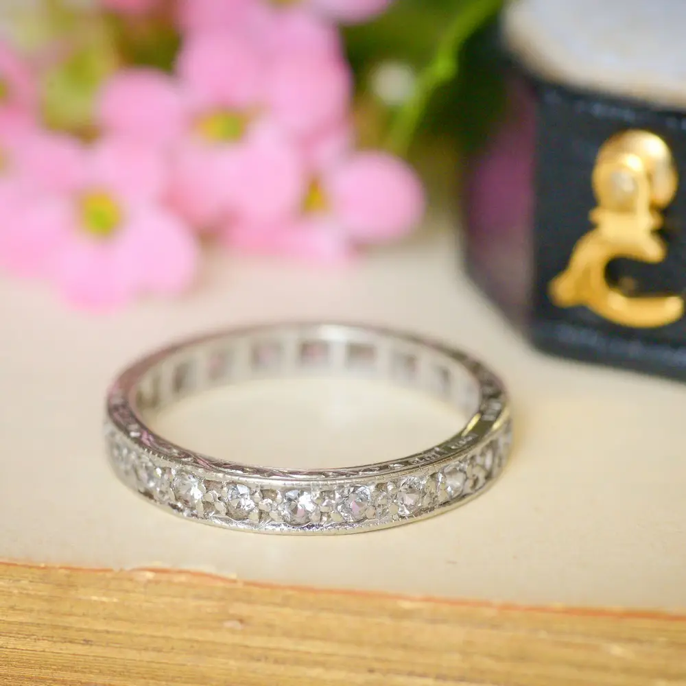 Mid-Century Vintage Paste Eternity Ring in 9ct White Gold
