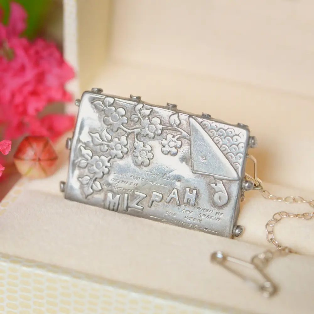 Antique Victorian MIZPAH Brooch in Sterling Silver