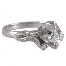 Mid-Century Platinum, Diamond Ring